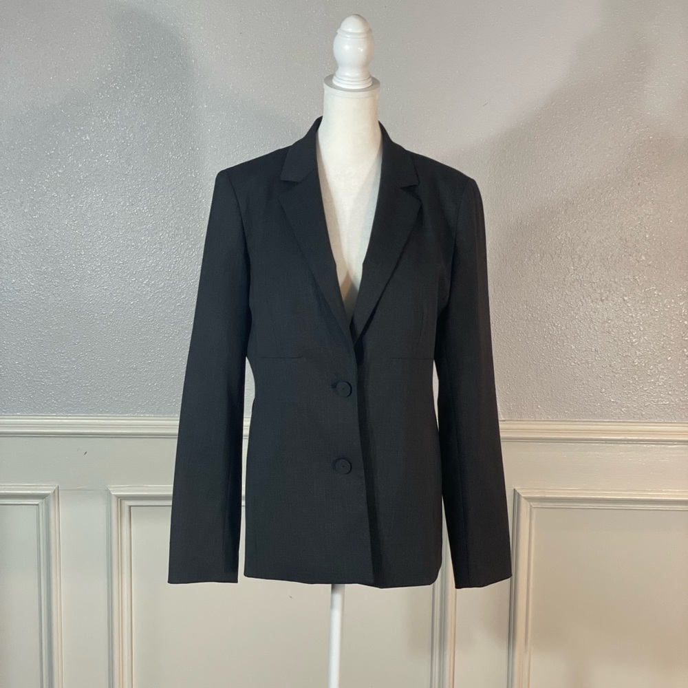 Lafayette 148 Charcoal Two-button Blazer